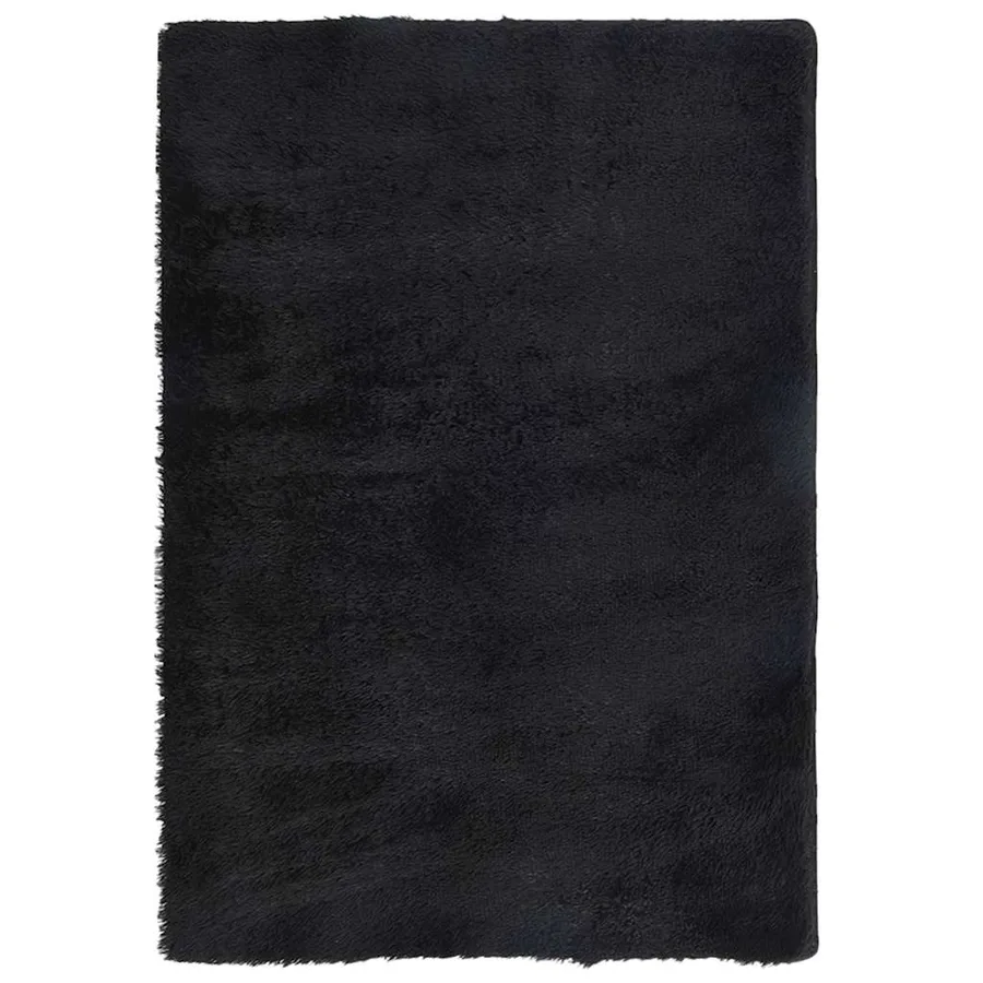 Tapis shaggy à poils longs NAVARRA Noir 200x290 cm polyester - 2