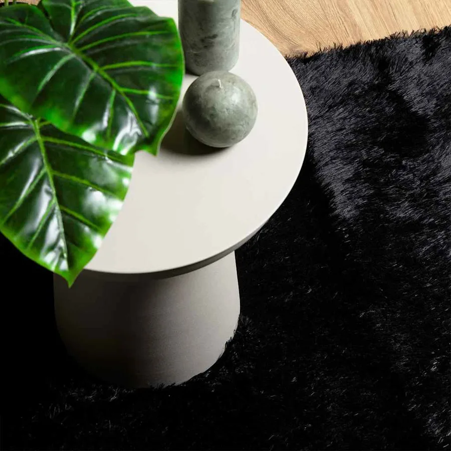 Tapis shaggy à poils longs NAVARRA Noir 200x290 cm polyester - 8