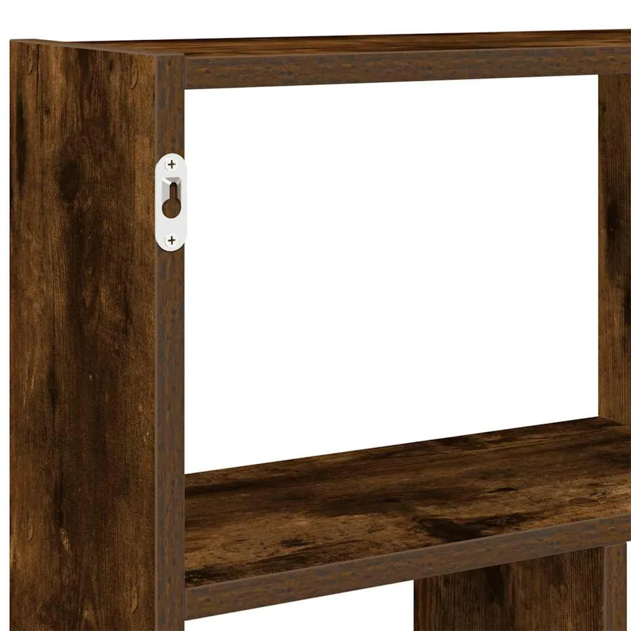 Étagère cube murale 12 compartiments chêne fumé bois ingénierie - 7