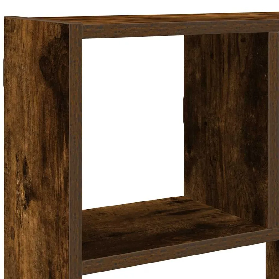 Étagère cube murale 12 compartiments chêne fumé bois ingénierie - 8