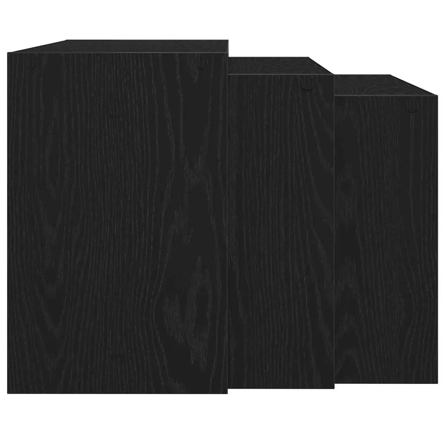 Tables gigognes 3 pcs noir bois d'ingénierie - 5