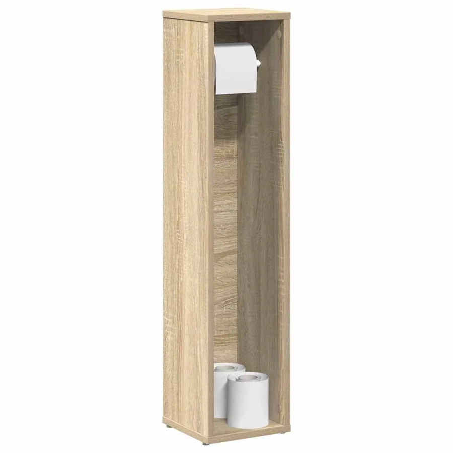 Meuble de salle de bain avec porte-rouleau chêne sonoma