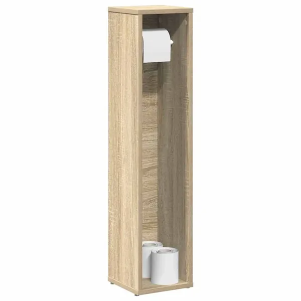 Meuble de salle de bain avec porte-rouleau chêne sonoma