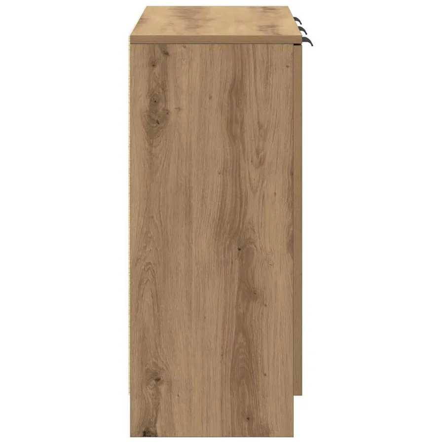 Buffet chêne artisanal 90,5x30x70 cm bois d'ingénierie - 11