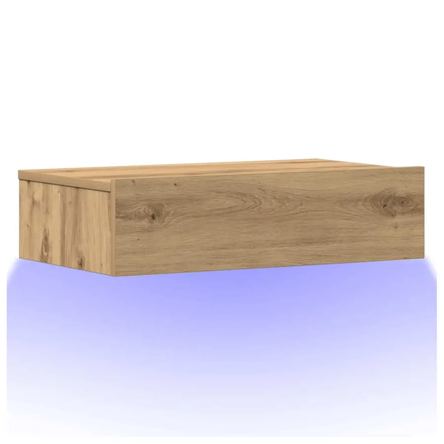 Table de chevet chêne artisanal 60x35 cm bois d’ingénierie - 3