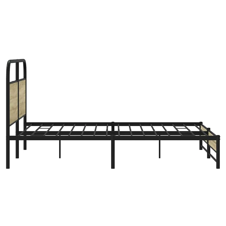 Cadre de lit en métal sans matelas chêne sonoma 160x200 cm - 6