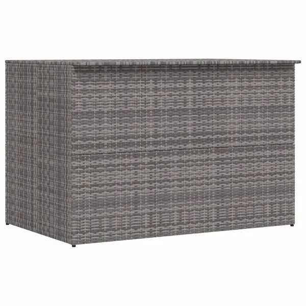 Boîte de rangement de jardin gris 150x100x100 cm résine tressée