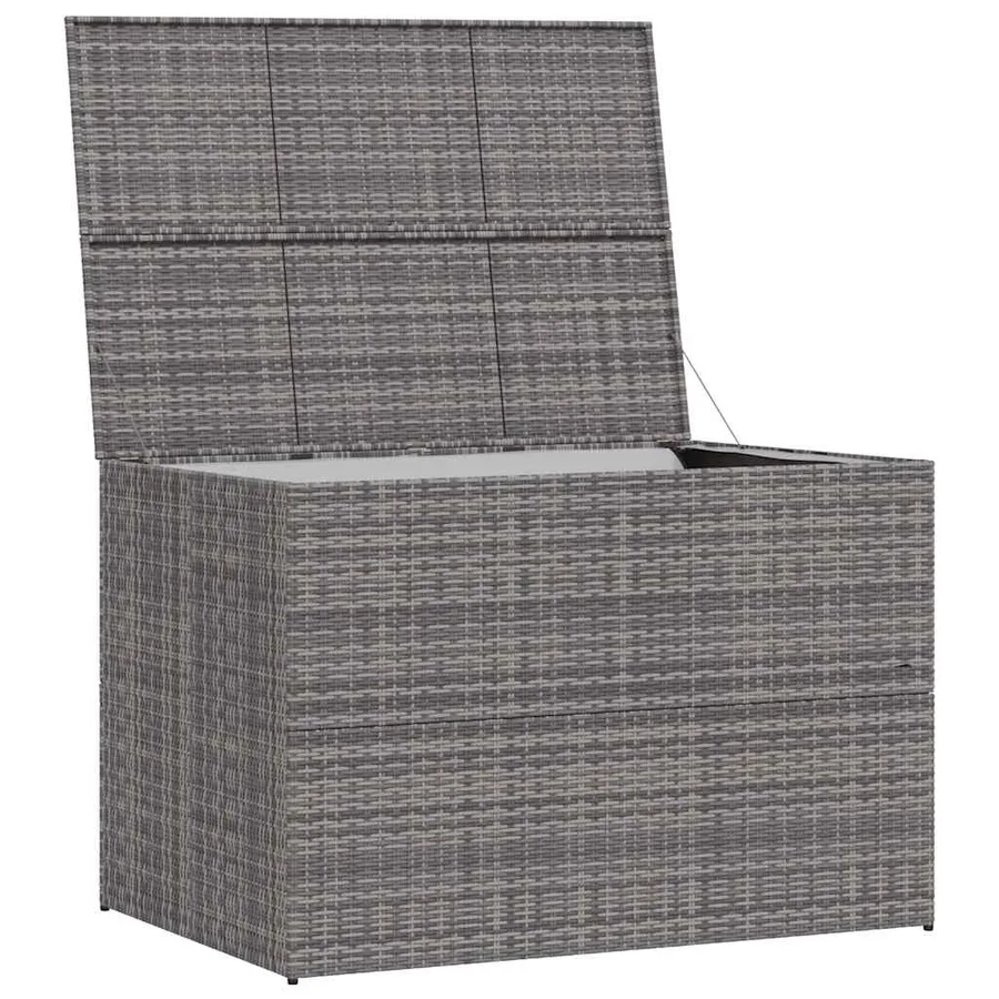 Boîte de rangement de jardin gris 150x100x100 cm résine tressée - 5