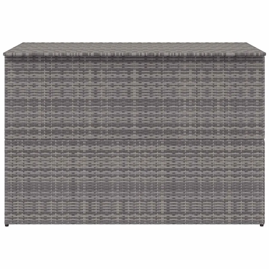 Boîte de rangement de jardin gris 150x100x100 cm résine tressée - 6