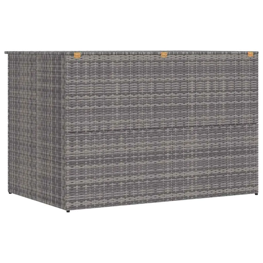 Boîte de rangement de jardin gris 150x100x100 cm résine tressée - 8