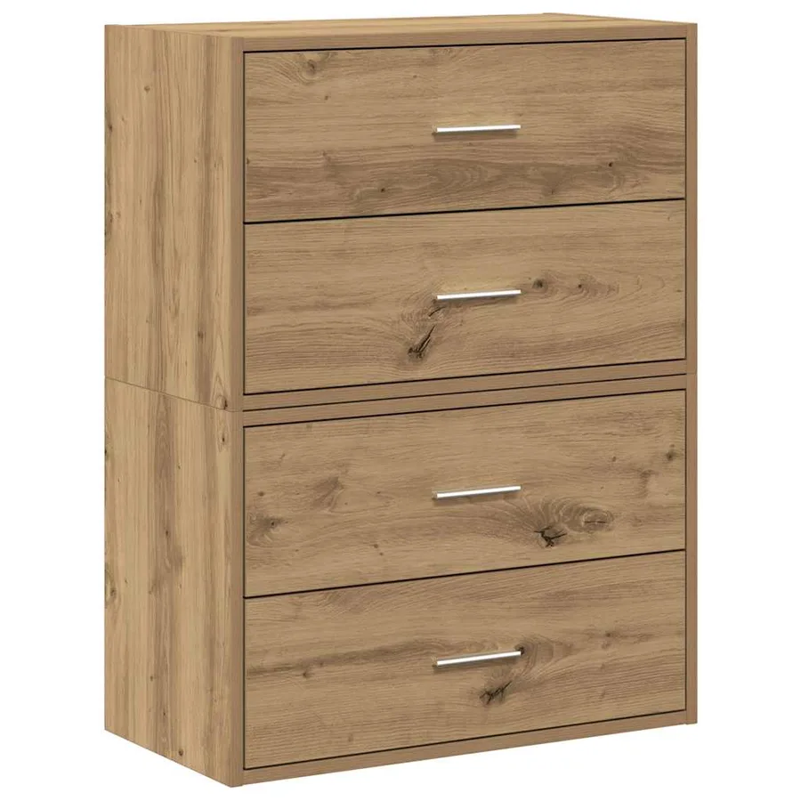 Armoires avec 2 tiroirs 2 pcs chêne artisanal bois d'ingénierie - 2