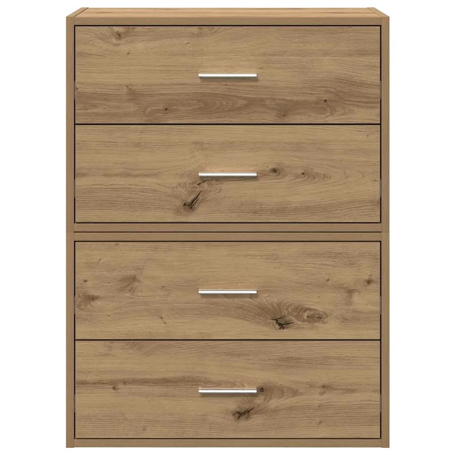 Armoires avec 2 tiroirs 2 pcs chêne artisanal bois d'ingénierie - 4