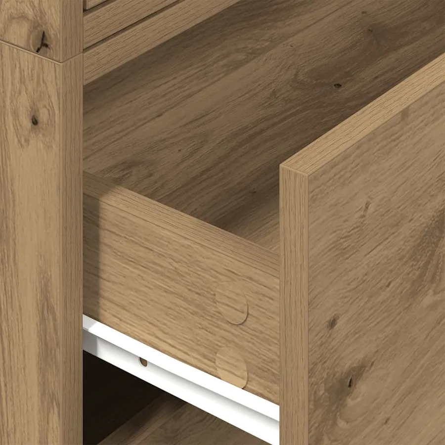 Armoires avec 2 tiroirs 2 pcs chêne artisanal bois d'ingénierie - 8
