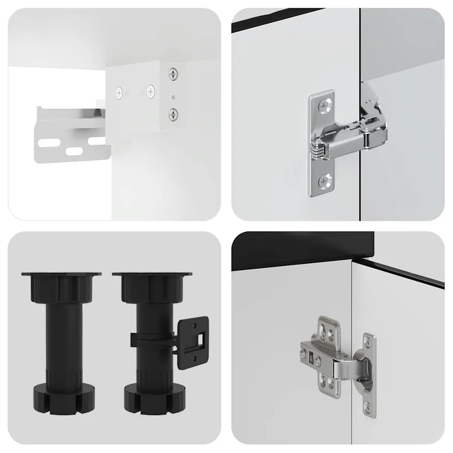 Ensemble de 8 meubles de cuisine "Porto" en bois d'ingénierie noir - 6