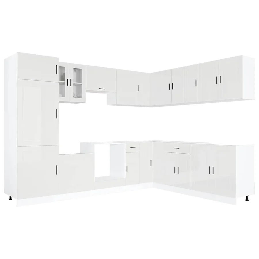 Ensemble d'armoires de cuisine 14 pcs Porto bois d'ingénierie - 2