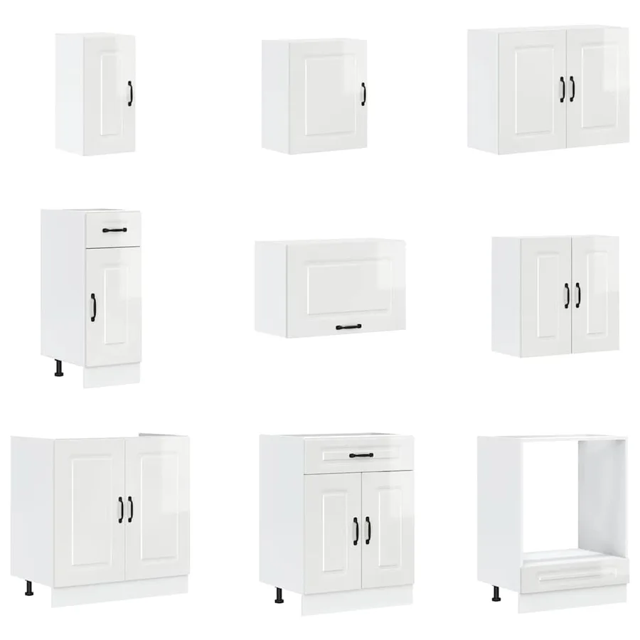 Ensemble d'armoires de cuisine 14 pcs Porto bois d'ingénierie - 4