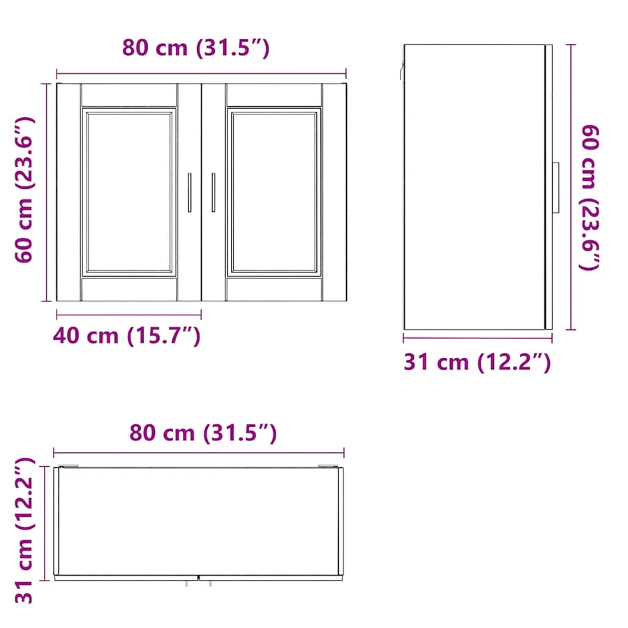Armoire murale de cuisine Porto blanc bois d'ingénierie - 11