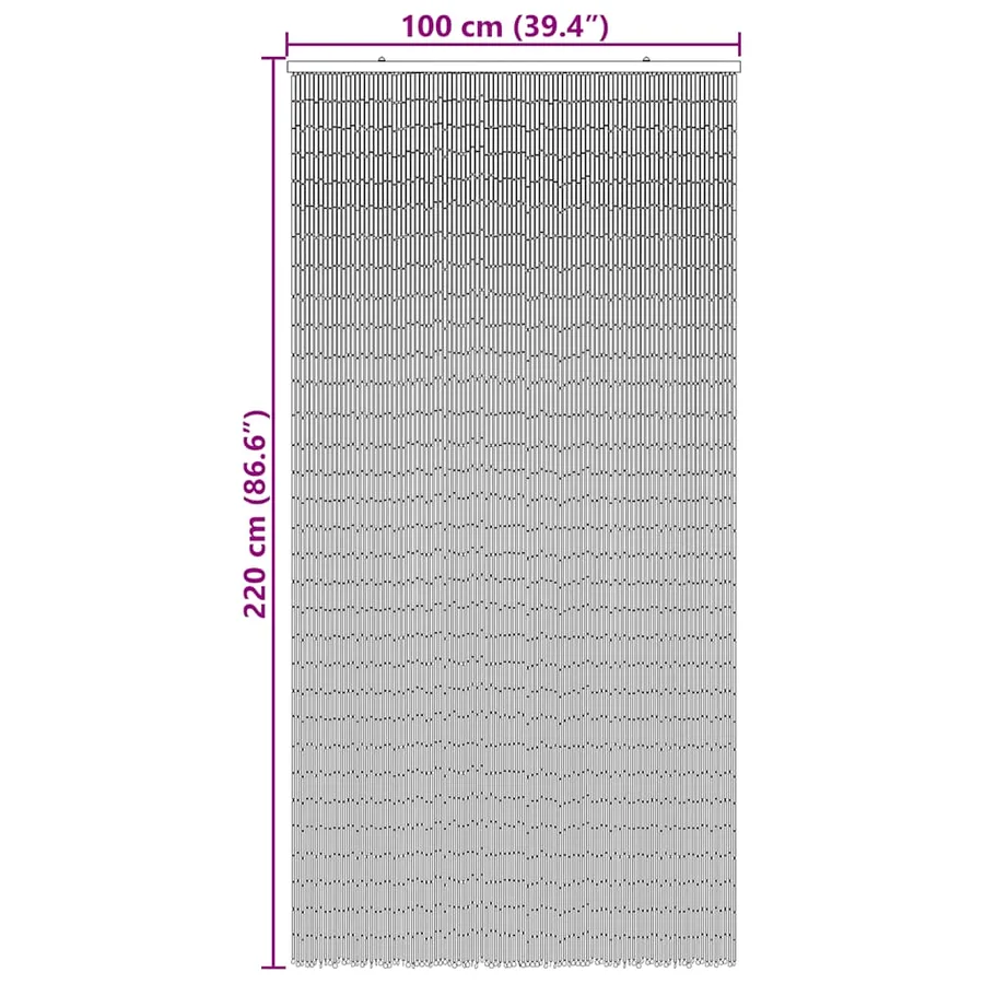 Rideau anti-insectes imprimé 100x220 cm bambou - 7