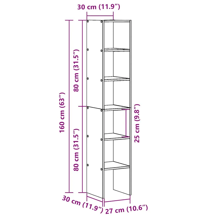 Bibliothèques 2 pcs empilable chêne fumé bois d'ingénierie - 10