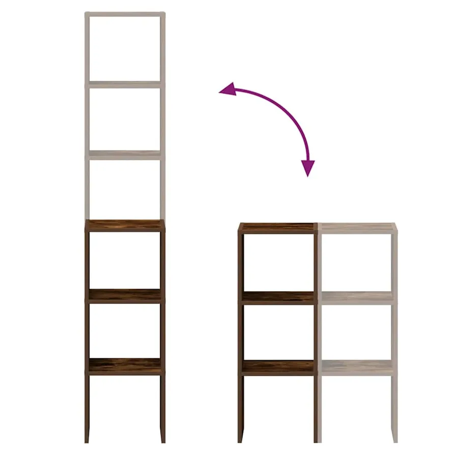 Bibliothèques 2 pcs empilable chêne fumé bois d'ingénierie - 7