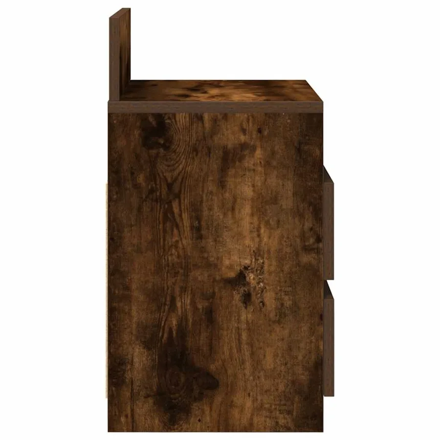 Tables de chevet 2 pcs avec 2 tiroirs chêne fumé 40x33x60 cm - 7