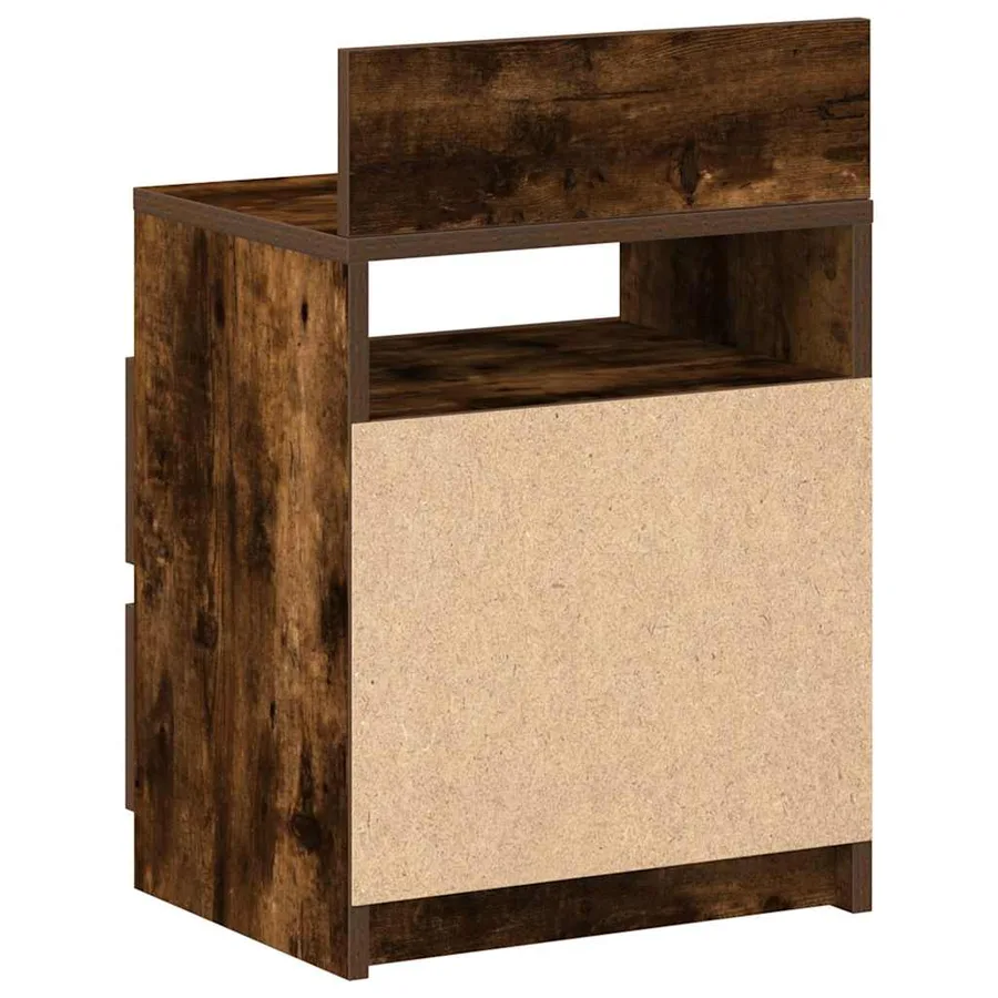 Tables de chevet 2 pcs avec 2 tiroirs chêne fumé 40x33x60 cm - 8