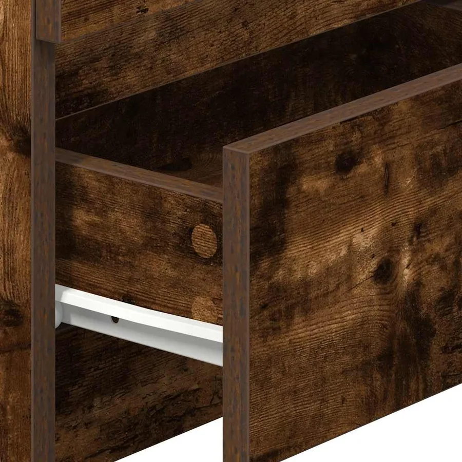 Tables de chevet 2 pcs avec 2 tiroirs chêne fumé 40x33x60 cm - 9