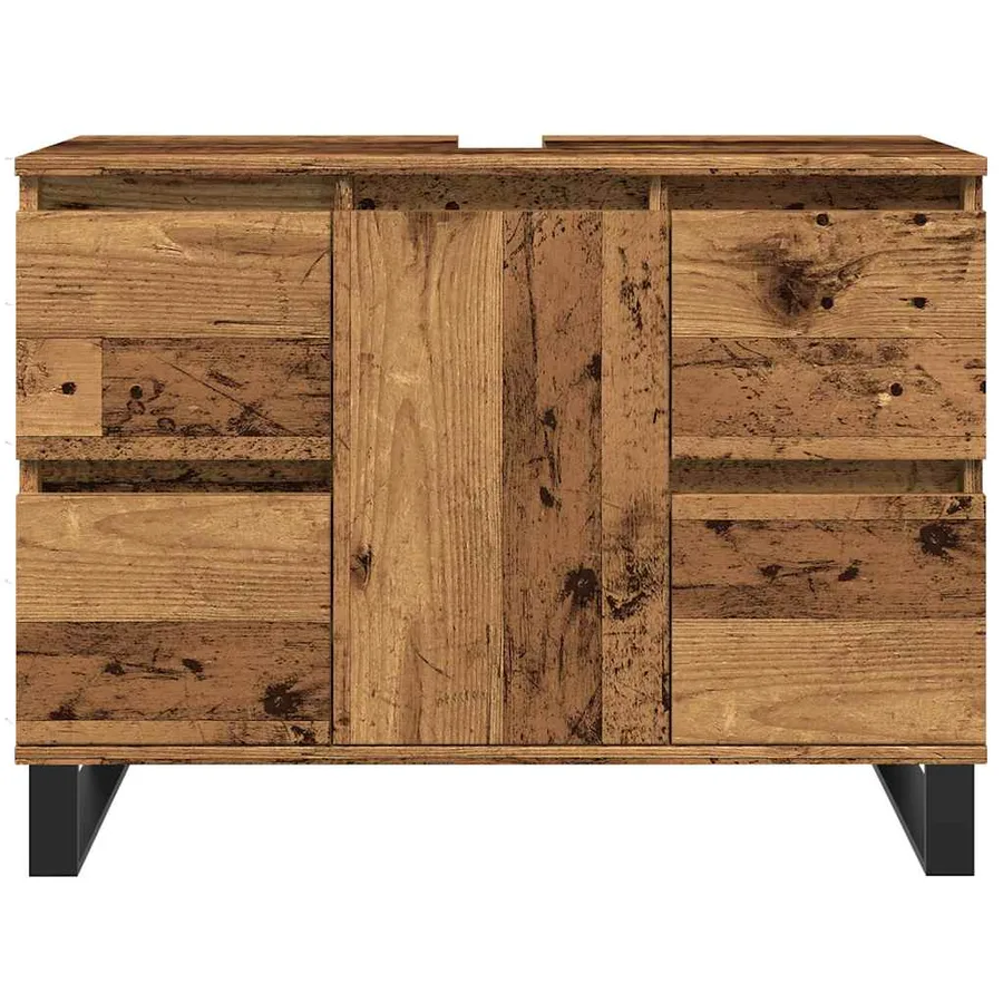 Armoire de salle de bain vieux bois 80x33x60 cm bois ingénierie - 4