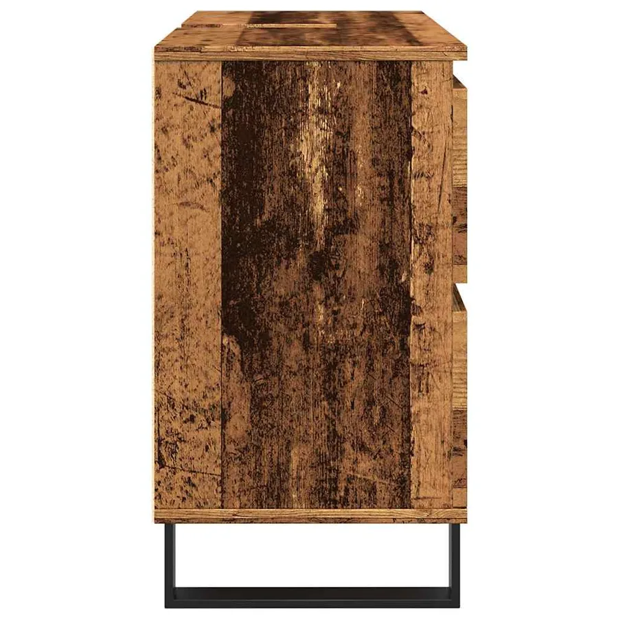 Armoire de salle de bain vieux bois 80x33x60 cm bois ingénierie - 5