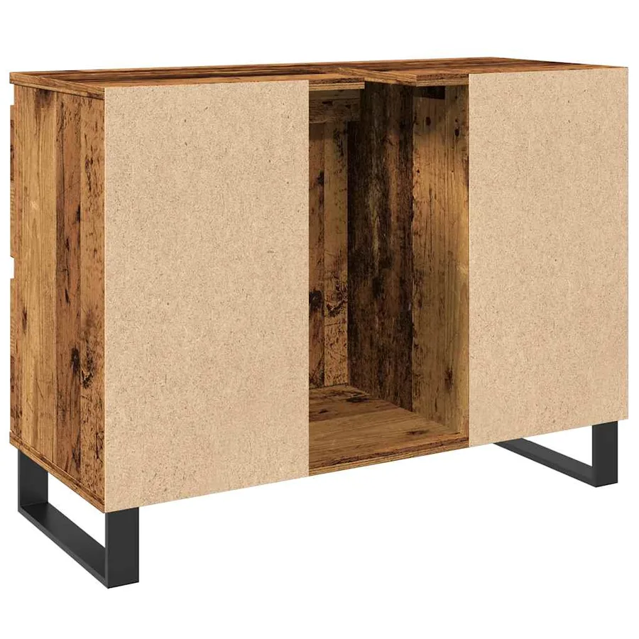 Armoire de salle de bain vieux bois 80x33x60 cm bois ingénierie - 6