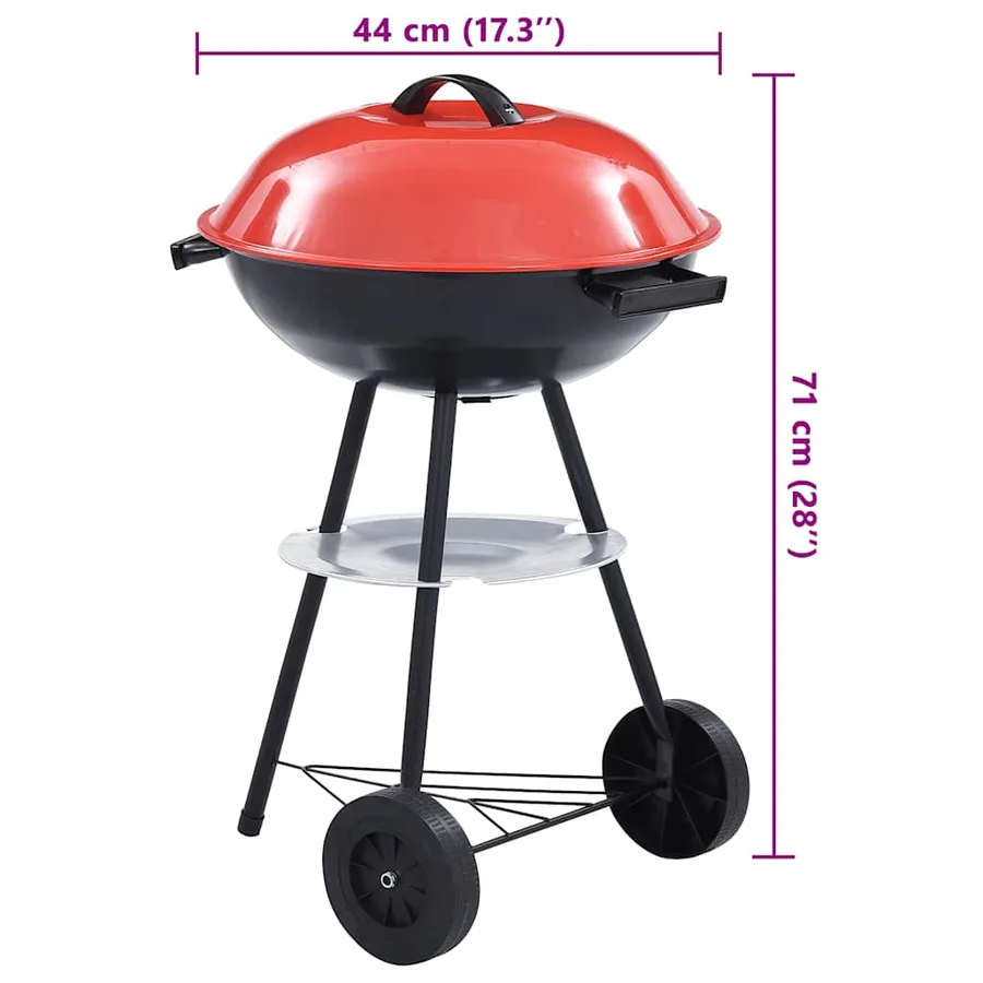 Barbecue portable XXL au charbon avec roues 44 cm - 11