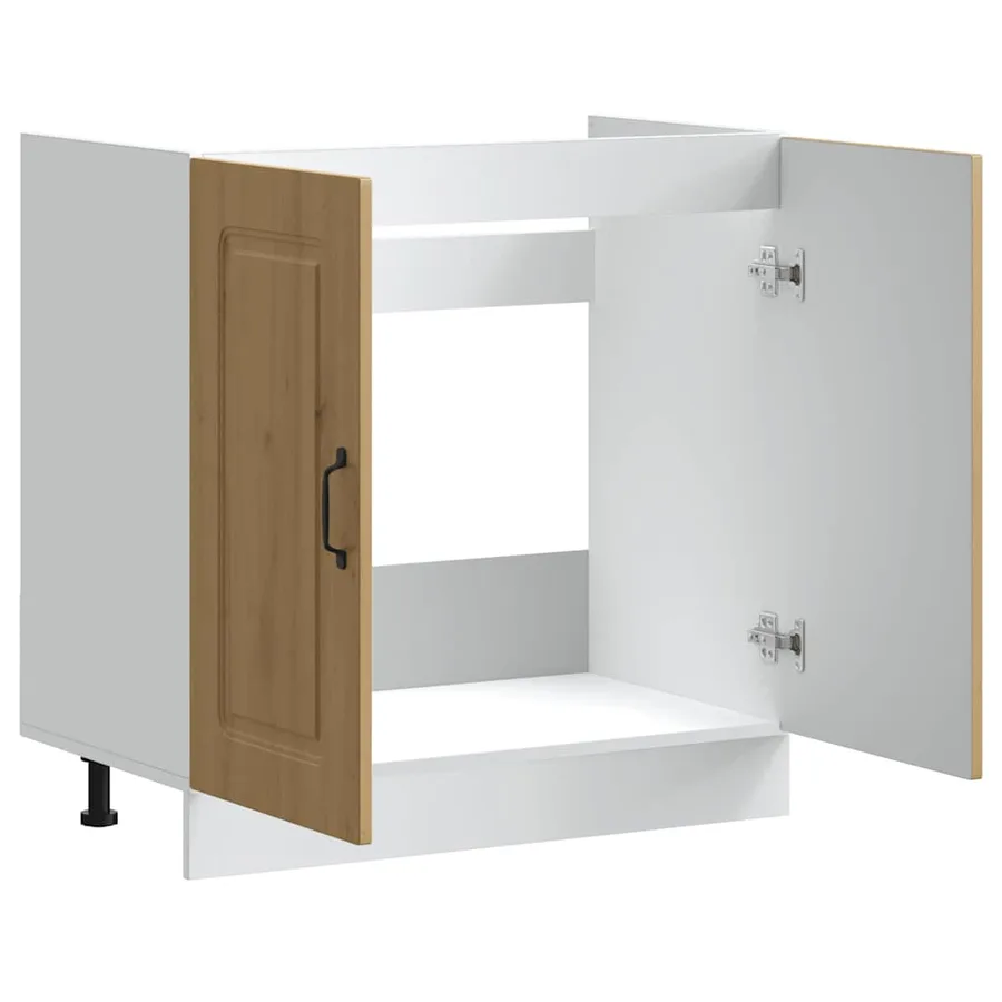Meuble bas pour évier Kalmar chêne artisanal bois ingénierie - 5