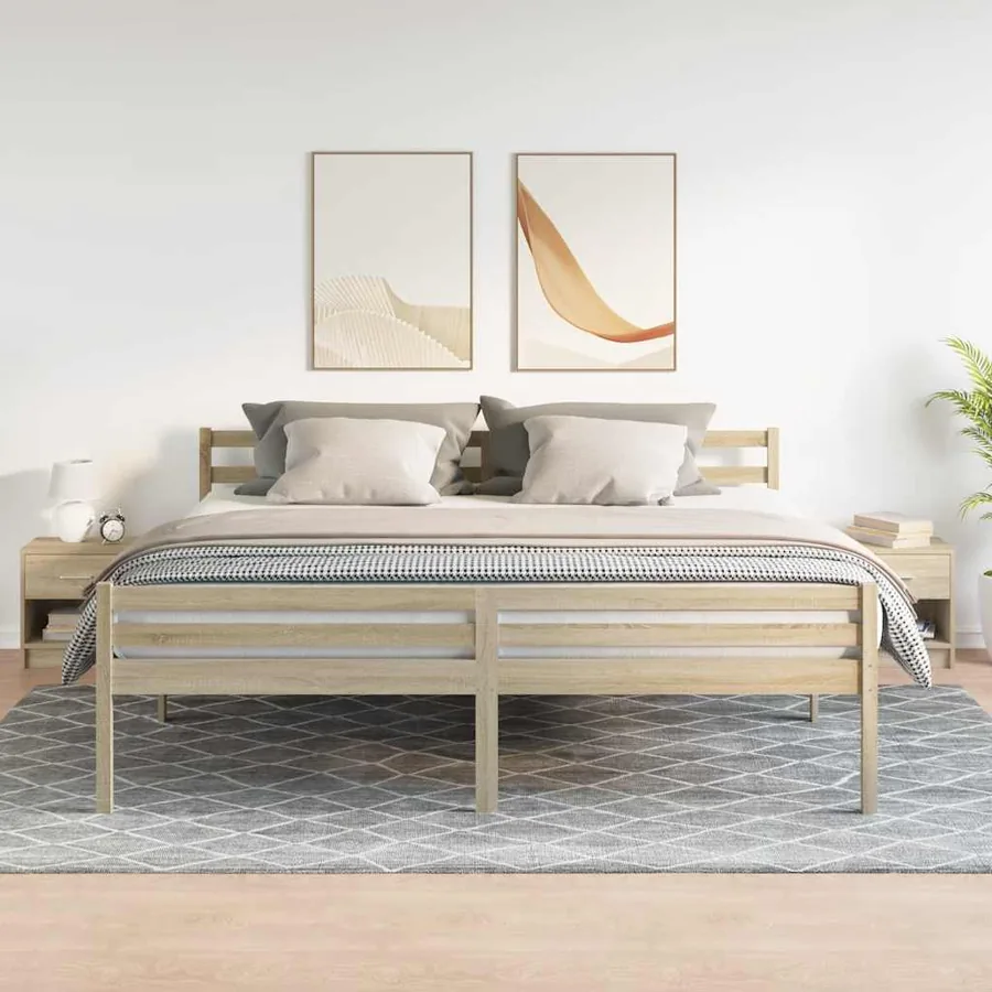 Tables de chevet 2 pcs avec tiroir Chêne Sonoma 39x28x41 cm