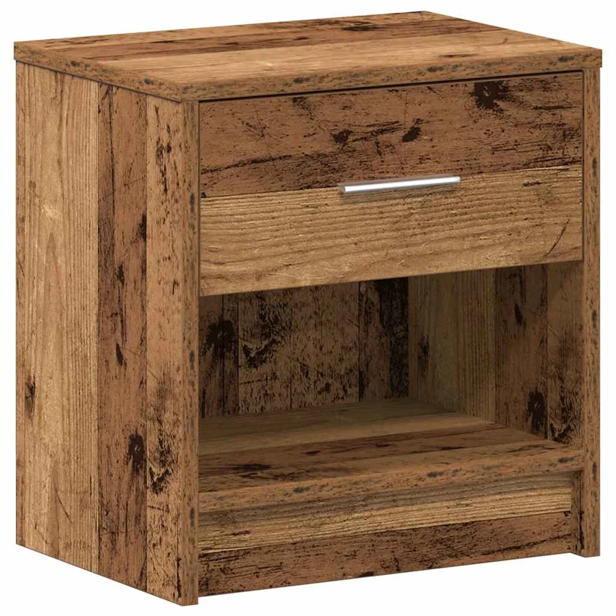 Table de chevet avec tiroir en bois ancien 39x28x41 cm - 2
