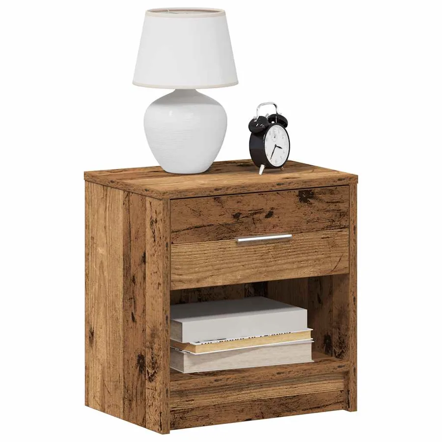 Table de chevet avec tiroir en bois ancien 39x28x41 cm - 3