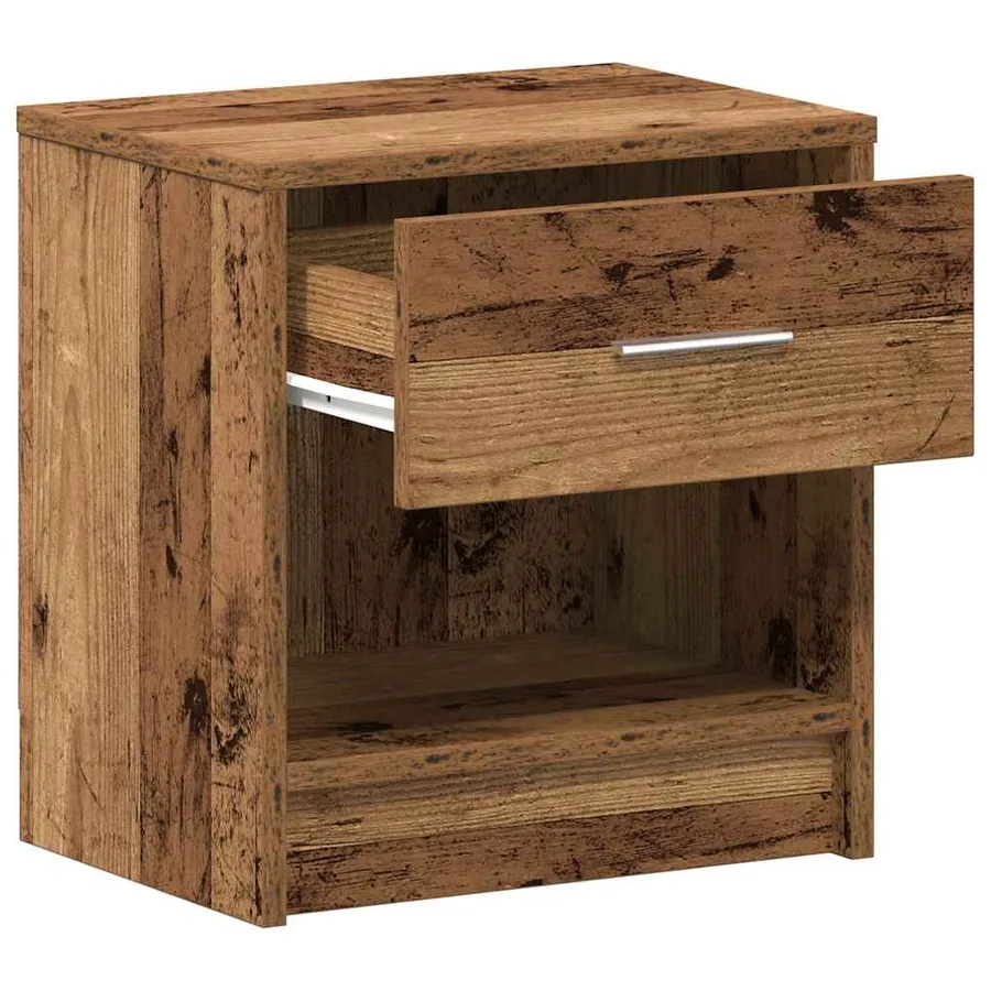 Table de chevet avec tiroir en bois ancien 39x28x41 cm - 5