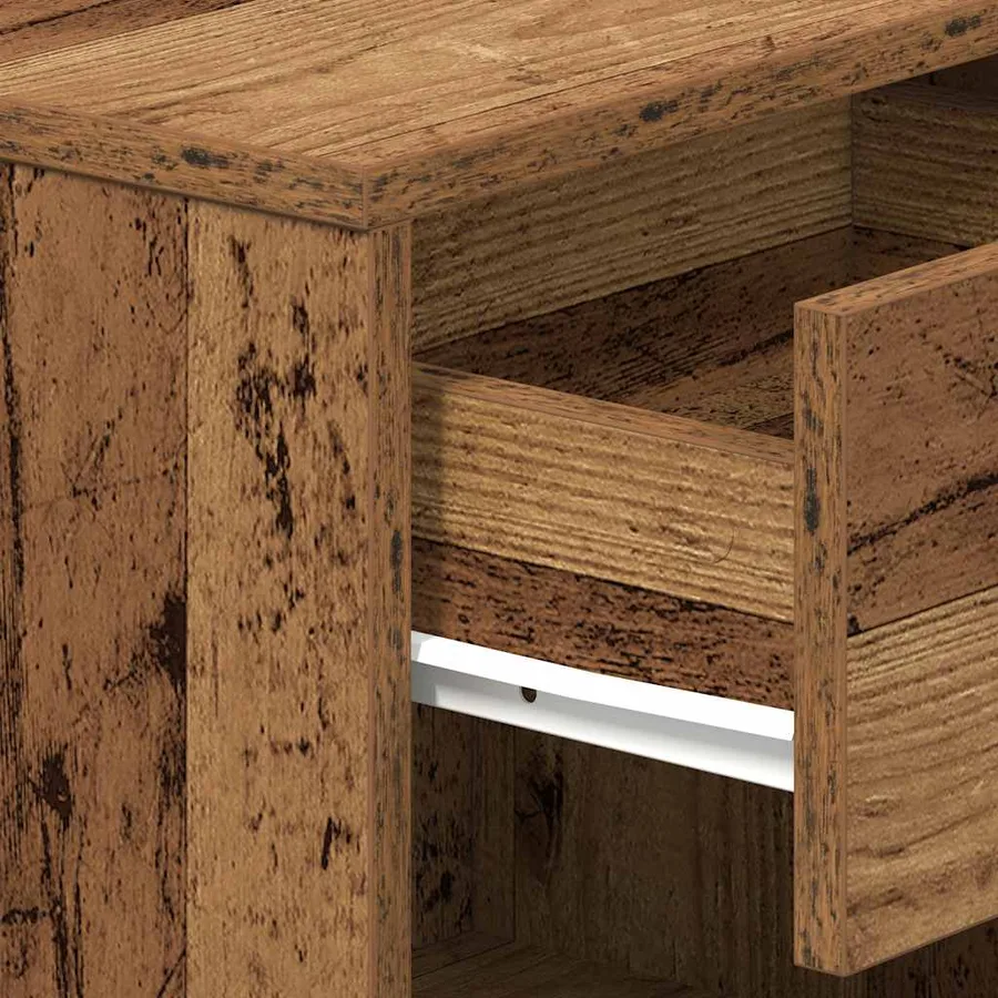 Table de chevet avec tiroir en bois ancien 39x28x41 cm - 9