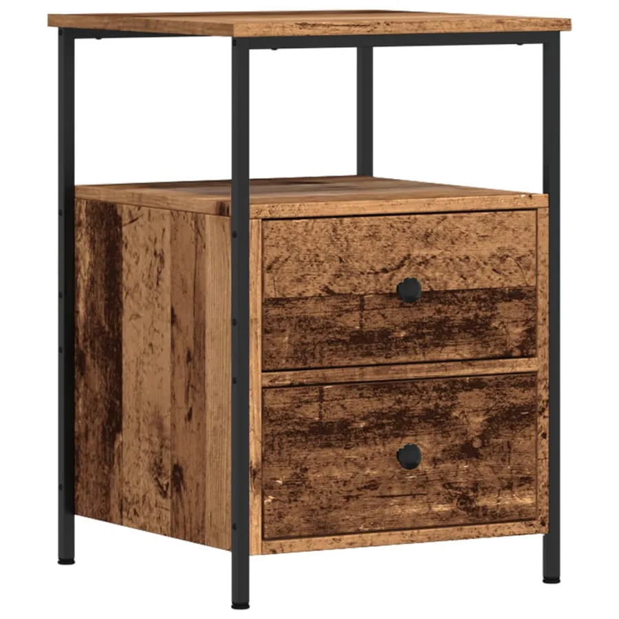 Tables de chevet 2 pcs vieux bois 34x35,5x50 cm bois ingénierie - 5