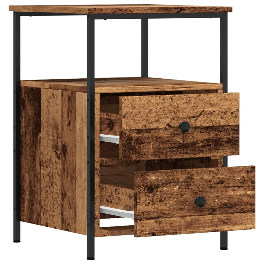 Tables de chevet 2 pcs vieux bois 34x35,5x50 cm bois ingénierie - 8
