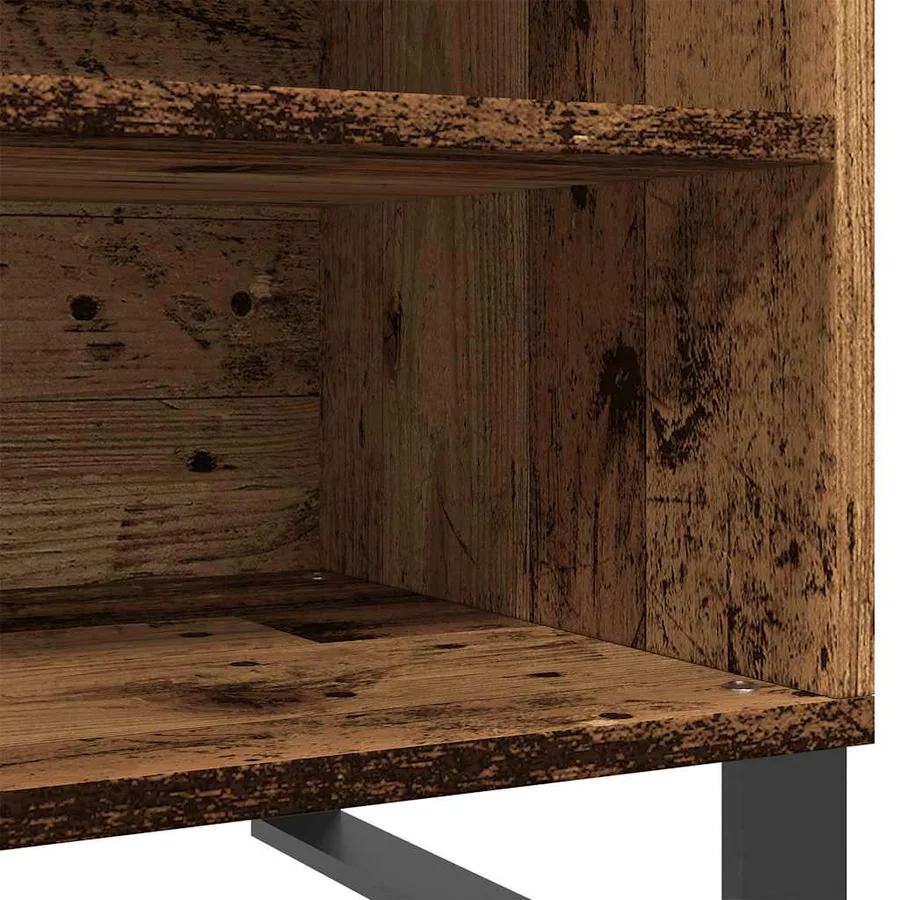 Armoire à disques vieux bois 84,5x38x48 cm bois d'ingénierie - 8