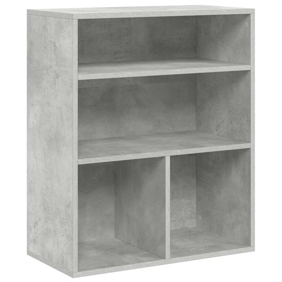 Bibliothèque gris béton 60x30x71,5 cm bois d'ingénierie - 2