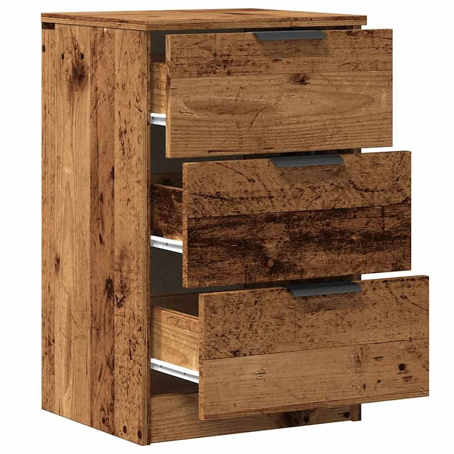 Tables de chevet 2 pcs vieux bois 40x36x65 cm bois d'ingénierie - 9