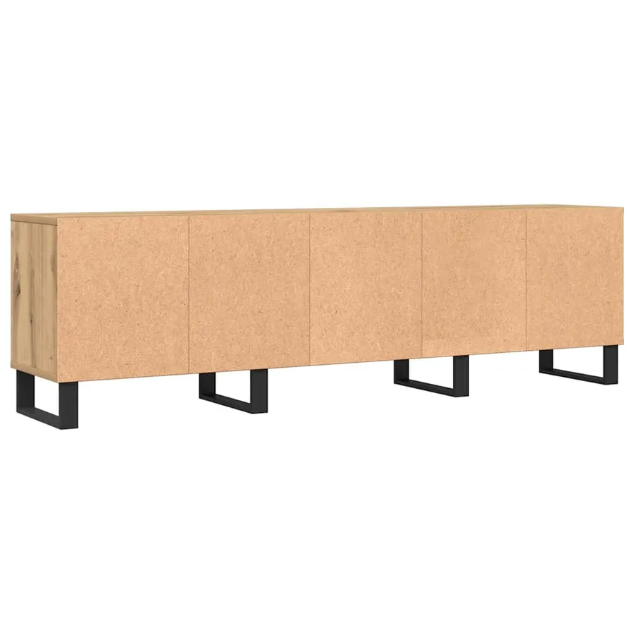 Meuble TV chêne artisanal 150x30x44,5 cm bois d'ingénierie - 7