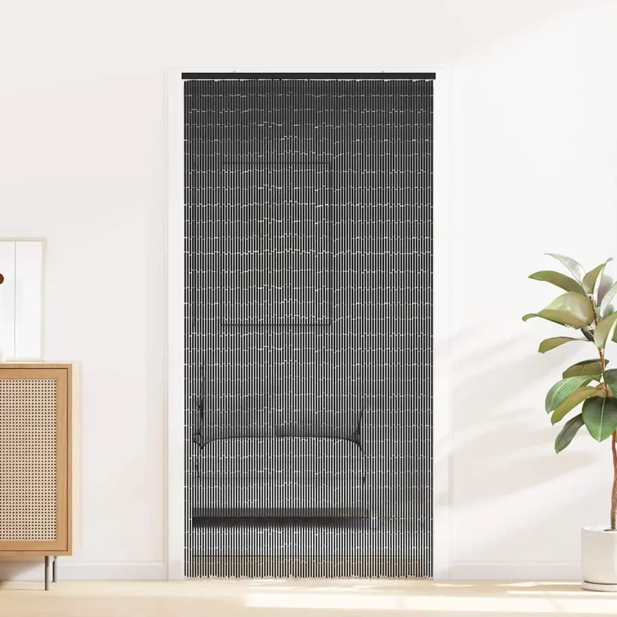 Rideau anti-insectes gris foncé 90x220 cm bambou - 2