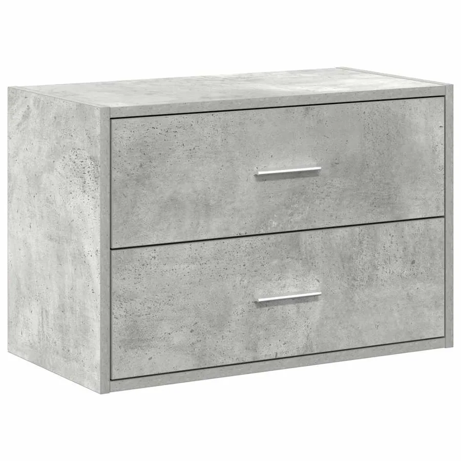 Armoire avec 2 tiroirs gris béton 60x31x40 cm bois d'ingénierie - 2