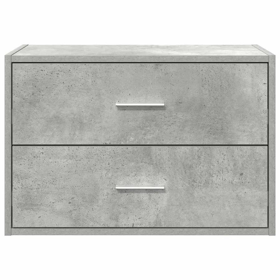 Armoire avec 2 tiroirs gris béton 60x31x40 cm bois d'ingénierie - 4