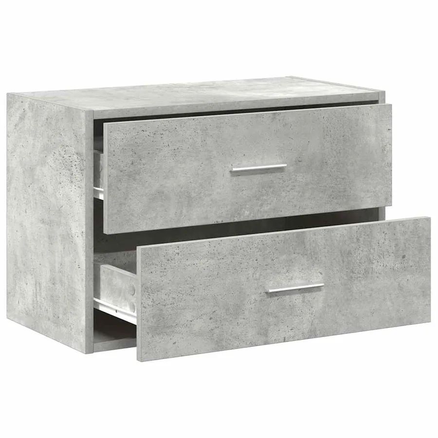 Armoire avec 2 tiroirs gris béton 60x31x40 cm bois d'ingénierie - 5
