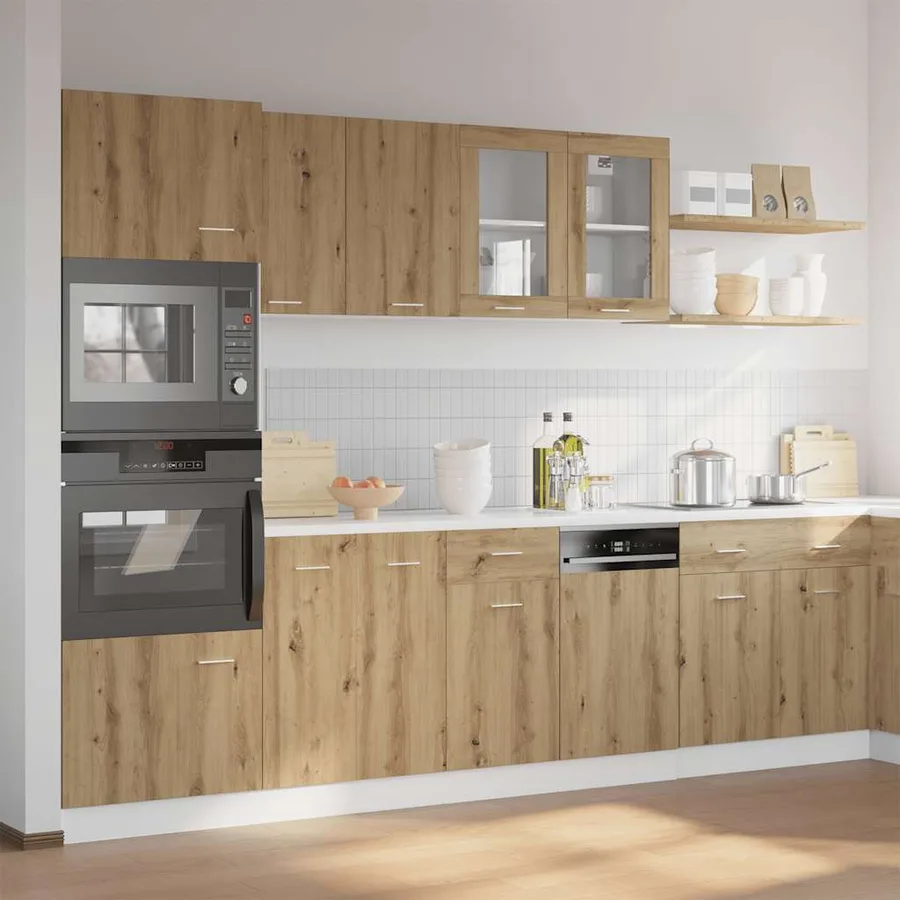 Ensemble de 7 meubles de cuisine "Lyon" en chêne artisanal - 3