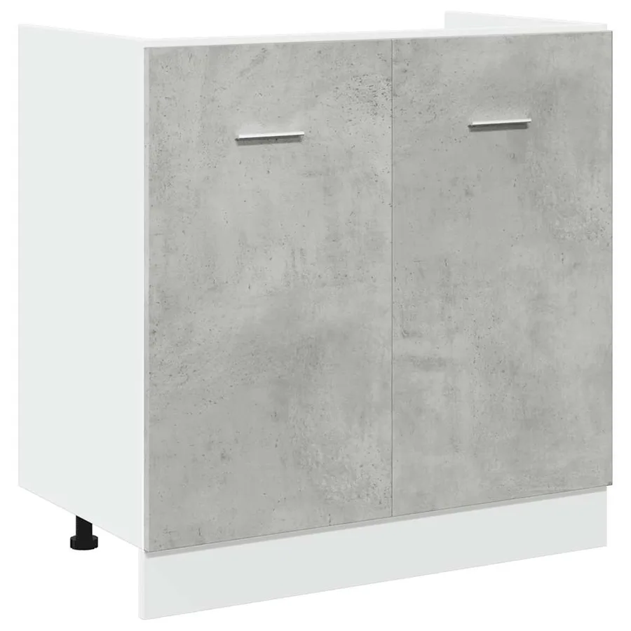 Ensemble de meubles de cuisine 7 pièces Lyon en bois d'ingénierie gris béton - 4