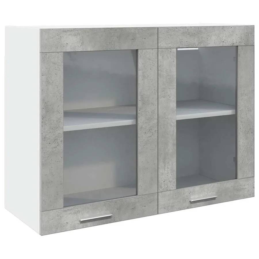 Ensemble de meubles de cuisine 7 pièces Lyon en bois d'ingénierie gris béton - 7